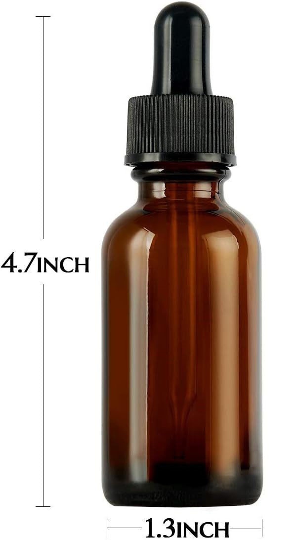 Diaz Beez's Beard Taming Oil featuring a blend of Peppermint, Rosemary, Chamomile, and Lavender is presented in a brown glass dropper bottle with a black rubber top. Standing 4.7 inches tall and 1.3 inches wide, this bottle is perfect for storing natural ingredients and essential oils, ensuring both freshness and ease of use for your grooming routine.
