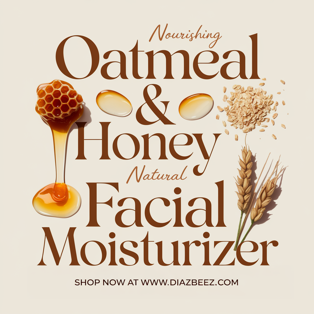 Oatmeal & Honey Facial Moisturizer with Aloe Vera and Sunflower Seed Oil for hydration and soothing.