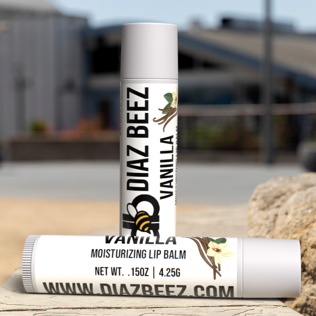 Vanilla Flavored Beeswax Lip Balm - Diaz Beez