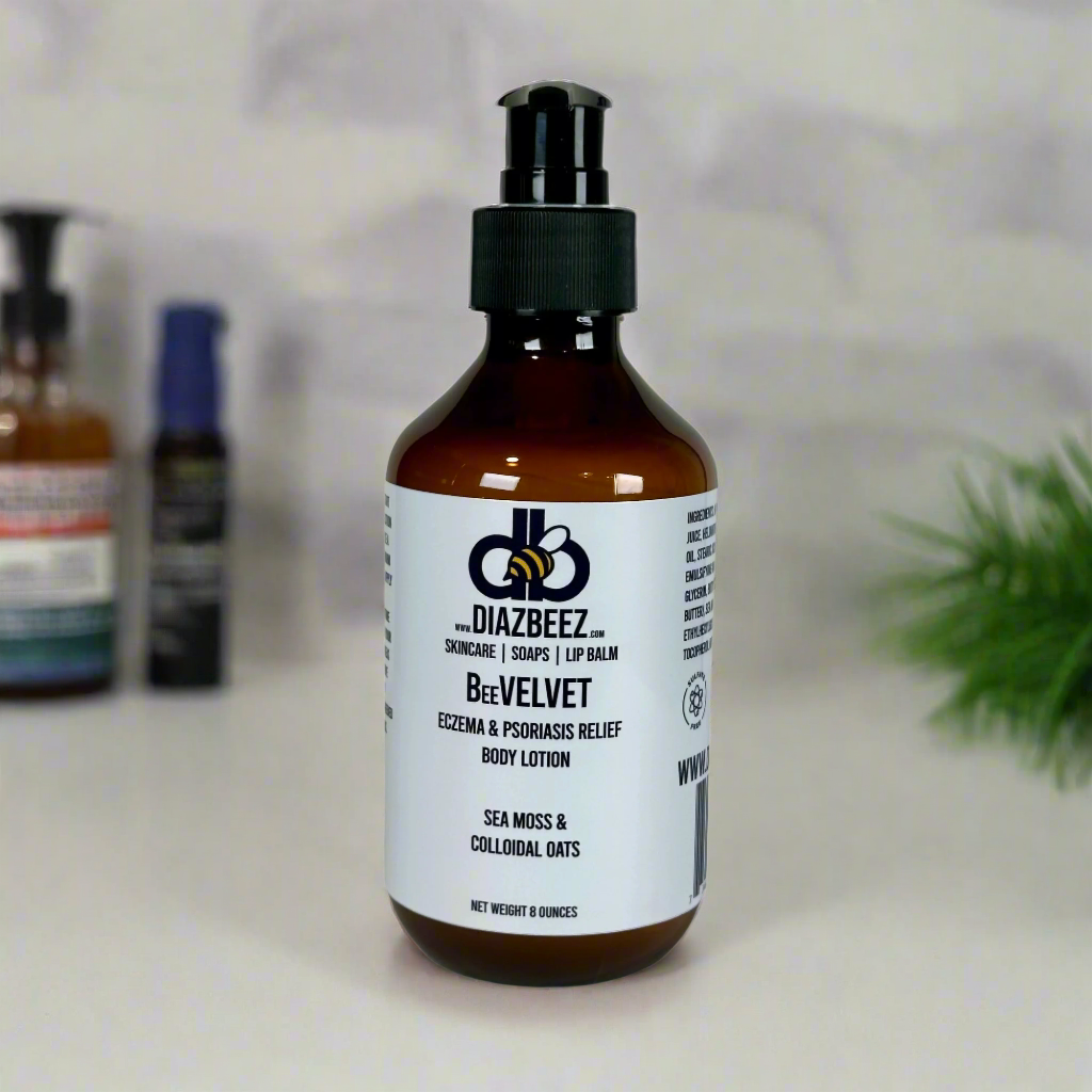 BeeVELVET Loción corporal para aliviar el eczema y la psoriasis