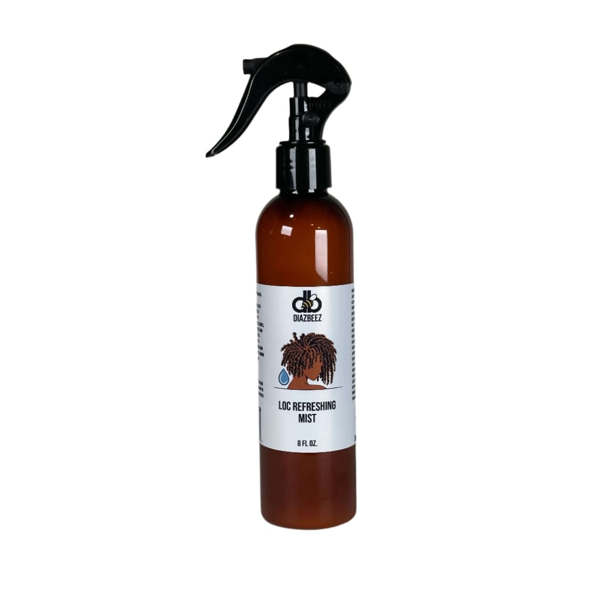 Diaz Beez Loc Mist bottle for hair hydration and freshness, 8 oz.