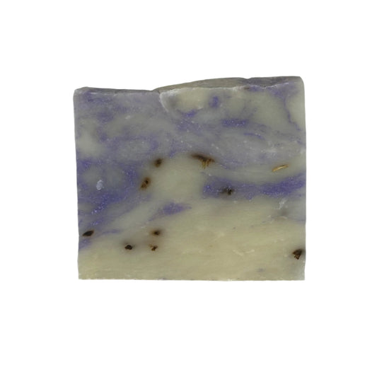 Lavender Fusion Soap Bar with soothing lavender swirls and natural ingredients.