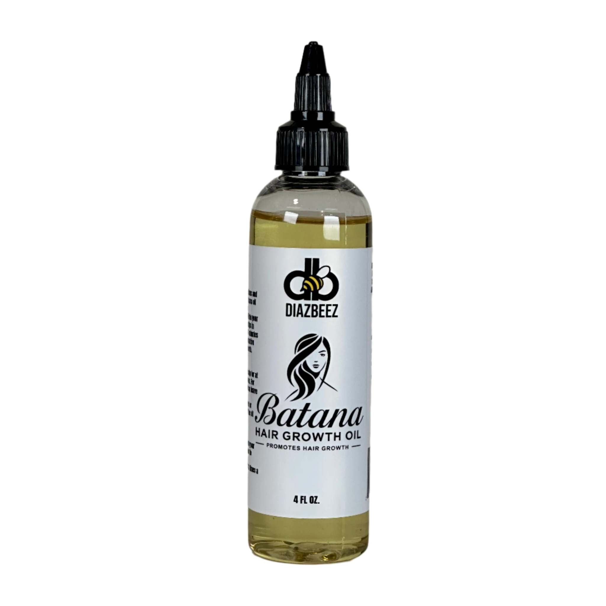 Diaz Beez Batana Hair Growth Oil bottle with natural ingredients to promote healthy hair growth and shine.