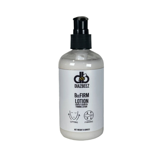 BeeFIRM Sculpting Body Lotion bottle with pump dispenser, 8oz.