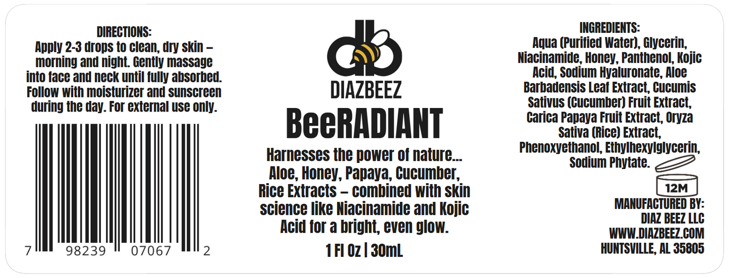 BeeRADIANT - Honey & Kojic Brightening Serum