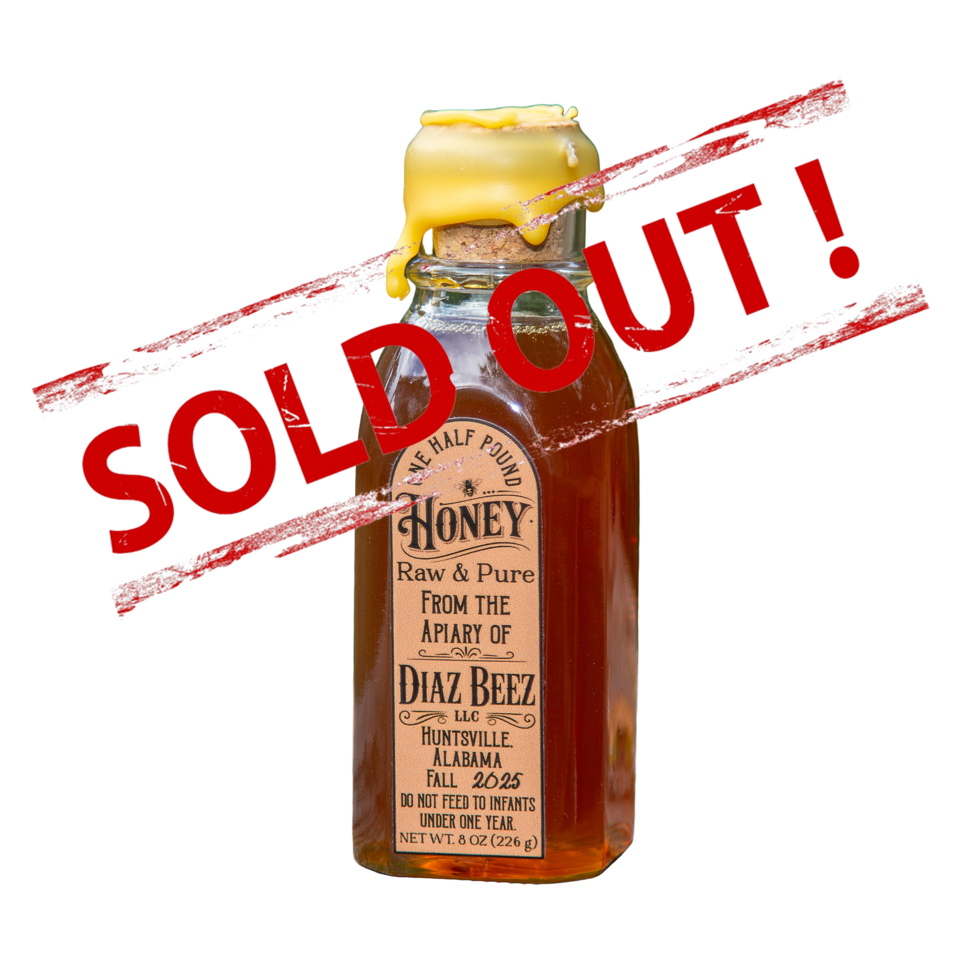 One Half Pound of Local Honey – Diaz Beez